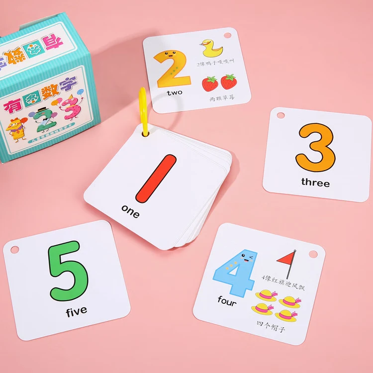 其他家数字卡片0-100婴幼儿宝宝有图认知卡儿童早教启蒙识数卡 启蒙认知卡片【108张】