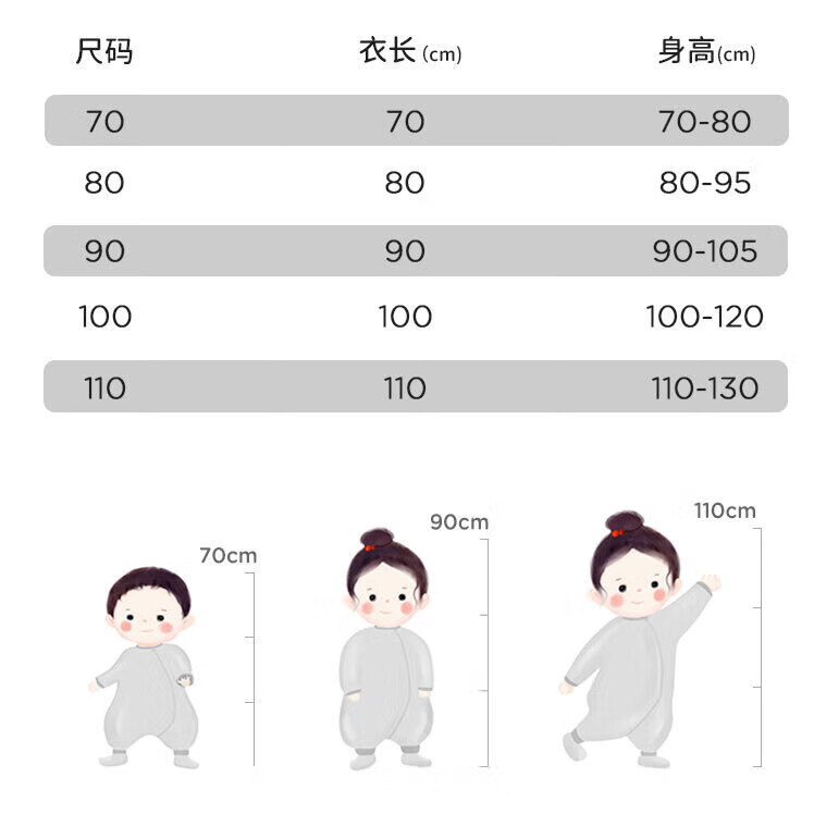 良良【粉丝专享】秋冬婴幼儿分腿睡袋厚夹纯棉外穿男女同款 芬格蓝-100G-70码【建议身高70-80CM】