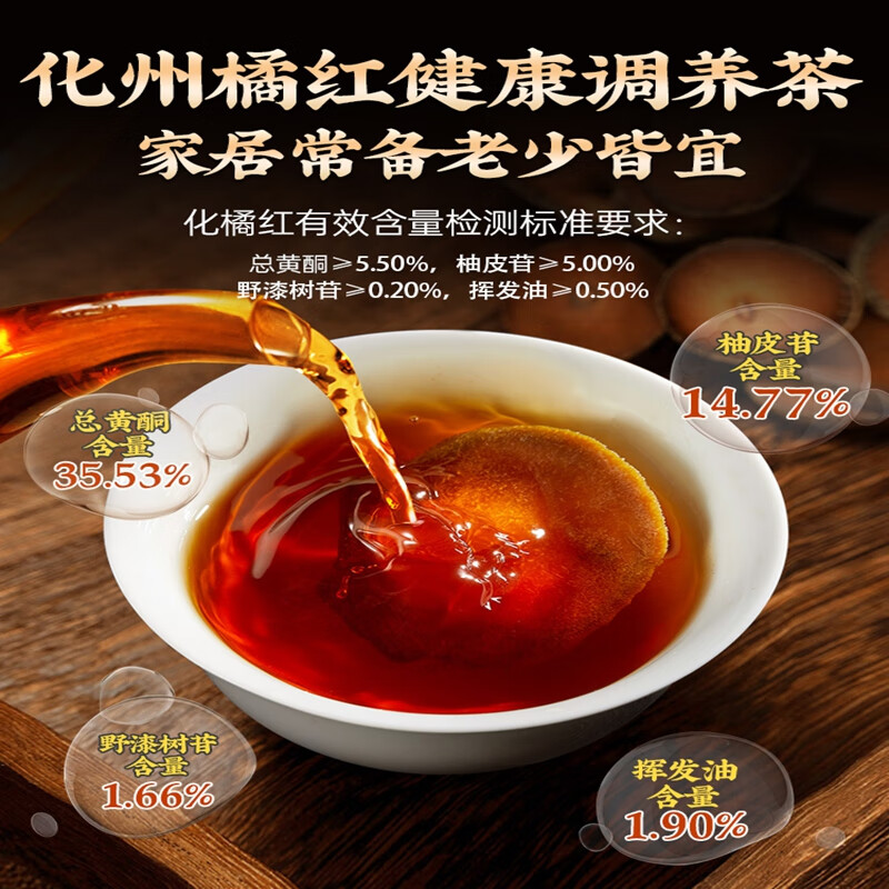 朕皇北京同仁堂化橘红陈年正宗化州橘红片润肺护嗓润喉切片泡水养生茶 【1盒装】100g/盒
