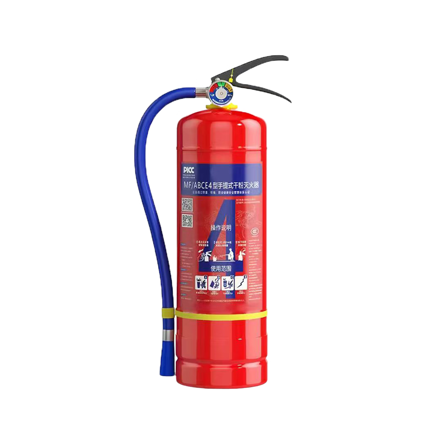 固余灭火器干粉4KG公斤手提式箱子加厚推车二氧化碳店用商用酒店公司 4kg 干粉 灭火器丨25年新标