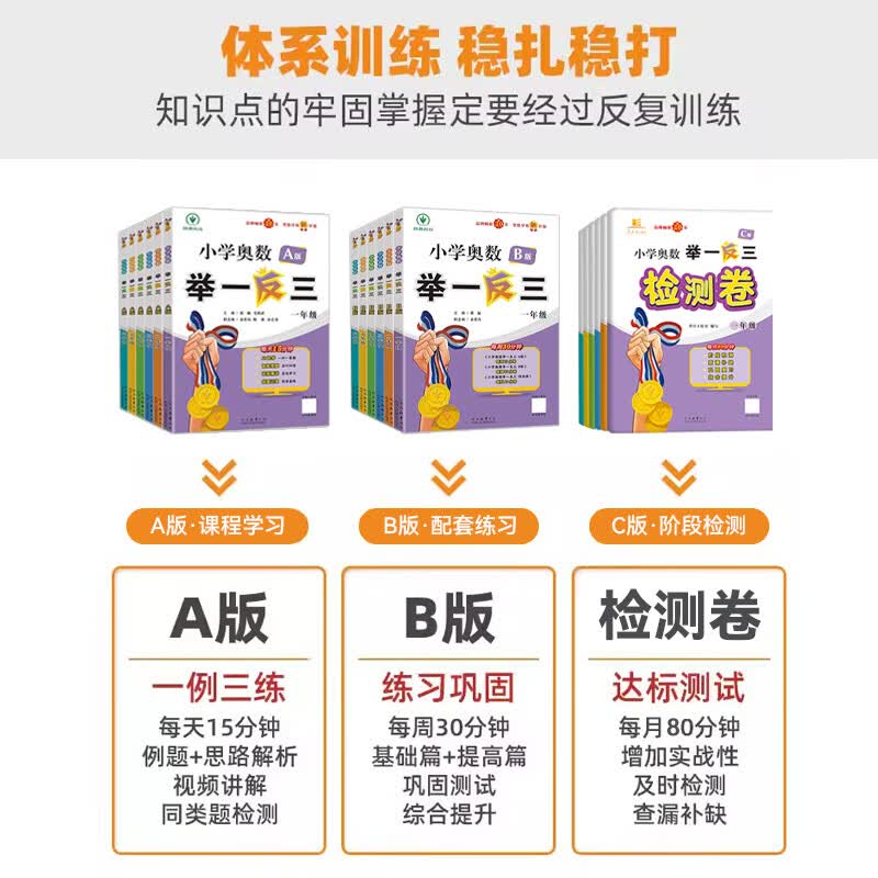 陕教举一反三举一反三小学奥数2026新版1-6年级一二三四六年级ABC版陕西人民教育出版社五年级奥数思维训练题奥数教程全国教材通用人教北师大版 小学奥数举一反三B版 一年级