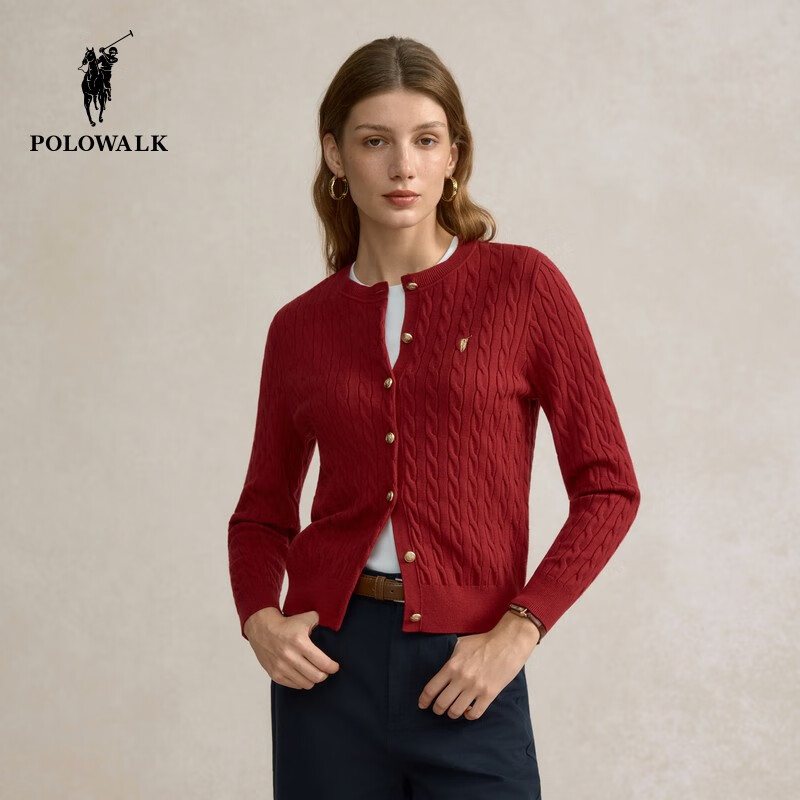 POLOWALK��ɫ�黨��֯����Ů�ﶬ�¿��Ůװ���걾����ë�¿����������� �ƺ졾�¿ L (165)
