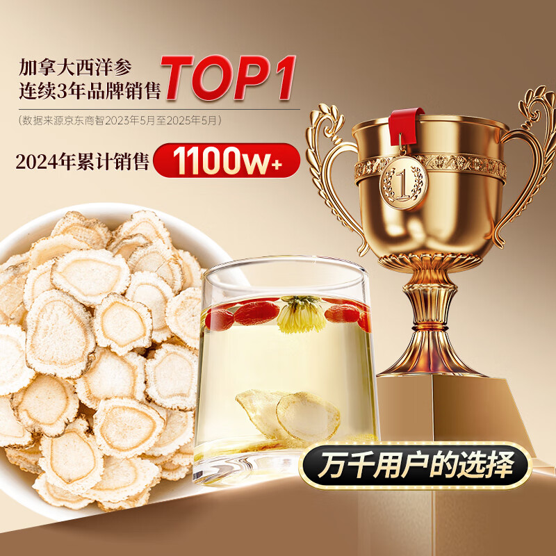 雷允上【官方】加拿大进口特级西洋参片105g花旗参送长辈礼盒营养品补品 【致谢臻礼 尊享礼盒】 200g*1盒 (2-3cm)