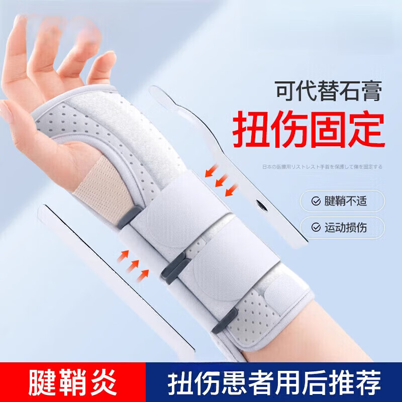 通用腕管综合征护腕 固定器支具腱鞘炎tfcc护腕管综合征损扭伤腕关节  绑带防护右手五代升级灰 餸