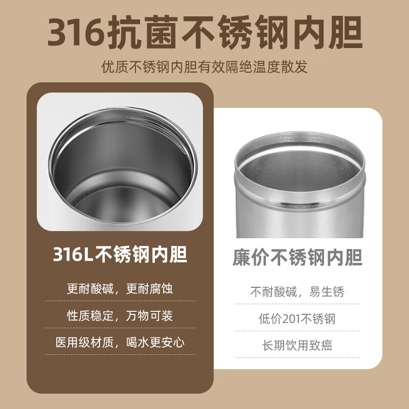 Briar Vine保温杯水杯杯子保温杯男款保温杯女款水杯女生水杯保温杯学生 316不锈钢保温杯450ml(智能温控)
