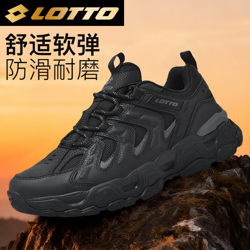 乐途（LOTTO）跑步鞋户外登山鞋女鞋秋季情侣运动防滑越野徒步鞋 5987 黑色 38
