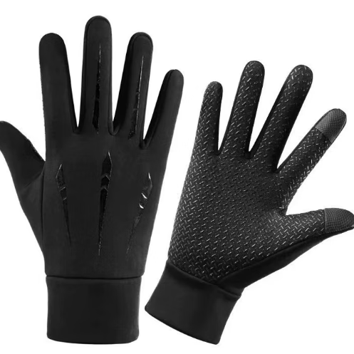 卫墨墨摩托车骑行手套冬季防风防寒防水防滑保暖加绒加厚可触屏电车 保暖骑行手套-黑色-1双 无规格