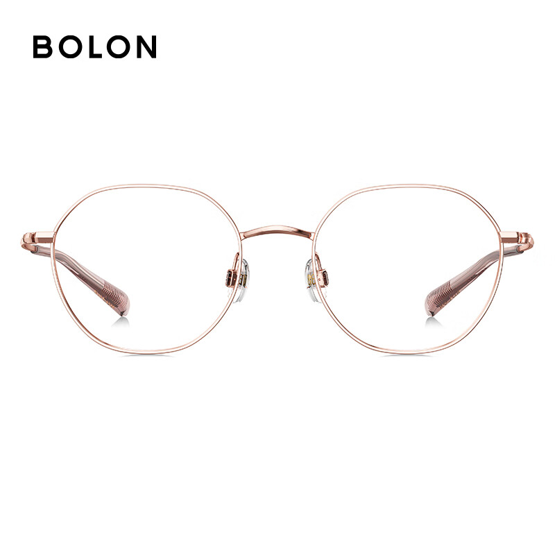 暴龙（BOLON）近视眼镜框 文艺简约圆框钛合金大框眼镜架 BA7003 精选 B30-玫瑰金色 此项仅单框-镜框支持试戴