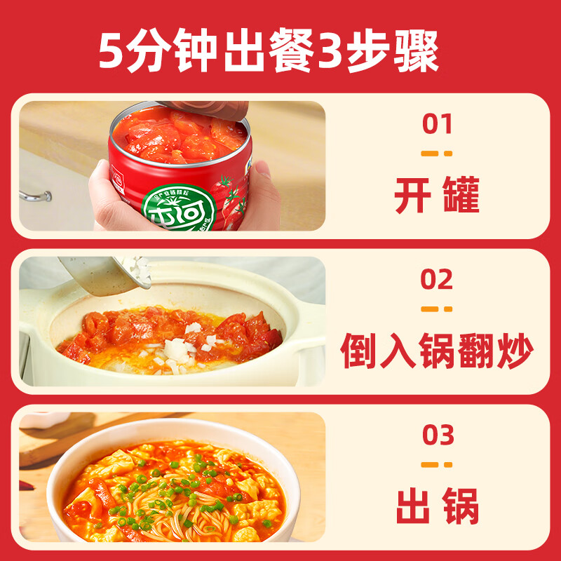 屯河【25年8月新货】内蒙新疆番茄块配料干净新鲜番茄西红柿块罐头 番茄丁410g【25年8月新产季】 6罐