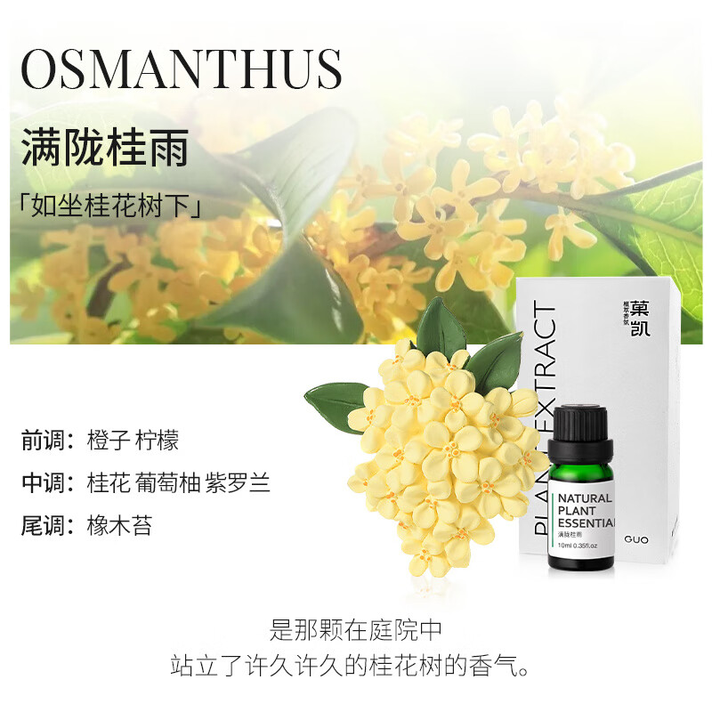 菓凱(GuOKaI)桂花車載香薰擴(kuò)香石2025新款汽車香水車內(nèi)裝飾香氛 金桂(送桂花精油)如坐桂花樹下- 1g 1瓶