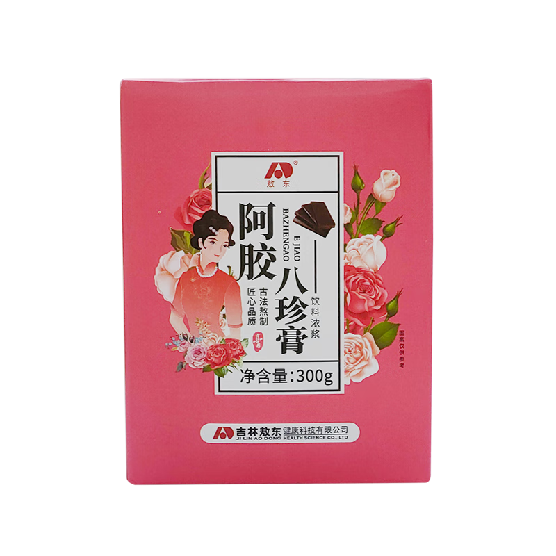 敖东阿胶八珍膏300g含蜂蜜桂圆大枣枸杞子重瓣红玫瑰茯苓桑椹阿胶冰糖 1盒装