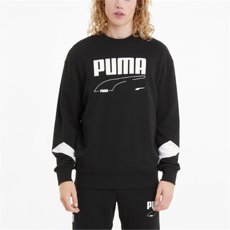 彪马(puma) 新款男装运动休闲保暖时尚宽松上衣潮流圆领套头衫卫衣
