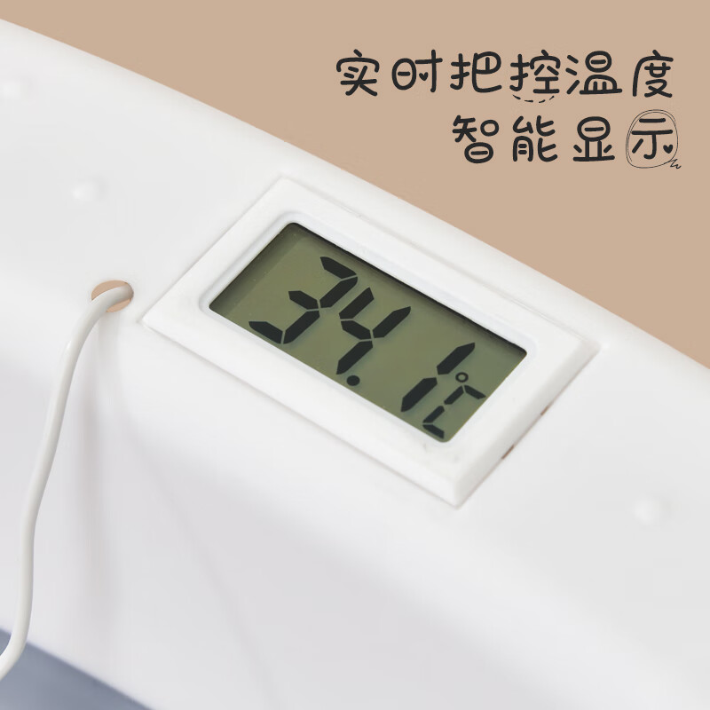 菲尔洁婴儿洗澡盆可折叠浴盆儿童浴盆大号宝宝可坐可躺家用新生儿童用品 灰色折叠浴盆+感温+悬浮垫 【76*49*20厘米】环保PP+TPE