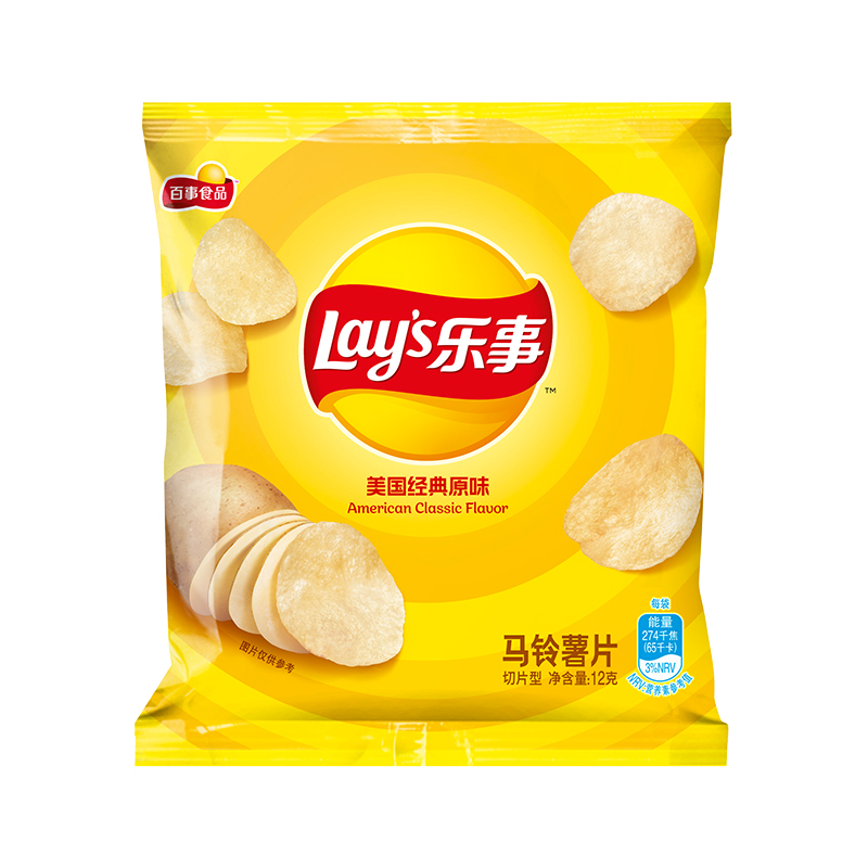 小包装小吃零食好吃的居家追剧休闲百事食品年货零食 薯片原味12g/袋