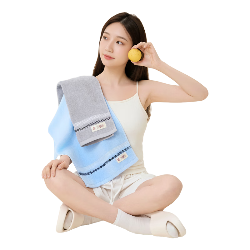 无印良品毛巾7A抗菌新疆全棉柔软亲肤100%纯棉不易掉毛2条装加厚a类擦脸巾