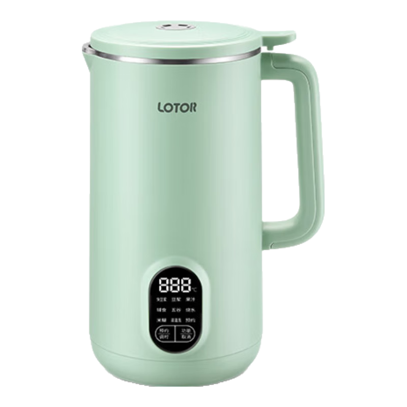 LOTOR迷你豆浆机家用小型破壁机五谷杂粮全自动免过滤1-2人食3米糊榨汁机 绿色 0.8L 【316钢内胆】