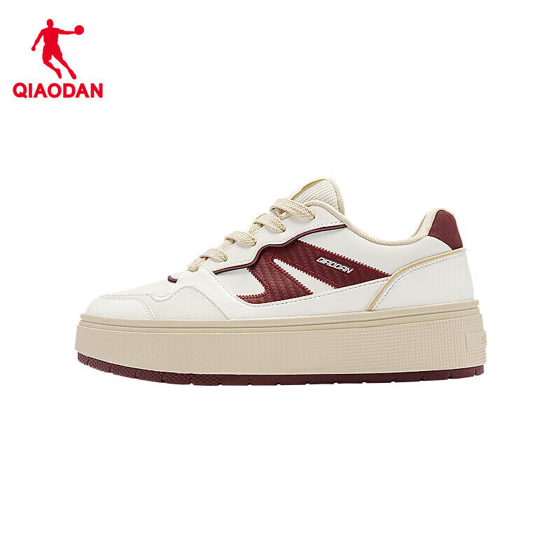 乔丹【特惠69】女板鞋夏季新款美拉德休闲鞋防滑潮流小白鞋学生运 象牙色/桦木色 35 (215mm)