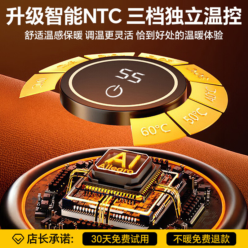 梦多福电热披肩发热暖身毯USB加热盖毯盖腿户外家用单人办公室午睡毛毯 山栀绿-三档调温丨石墨烯速热丨安全可机洗丨usb免插电