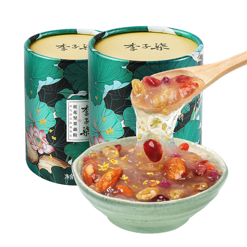 李子柒藕粉桂花坚果藕粉羹早坚果羹营养早餐懒人冲饮营养食品 桂花坚果藕粉 258g*2罐