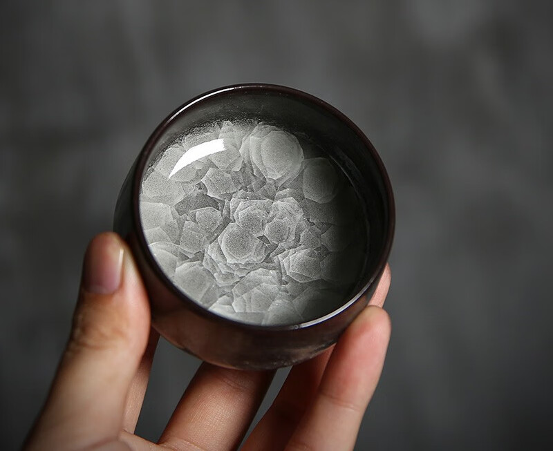 茶杯吴俊手工哥窑普洱茶杯功夫茶具主人杯单杯冰裂纹小茶盏 青 吴俊