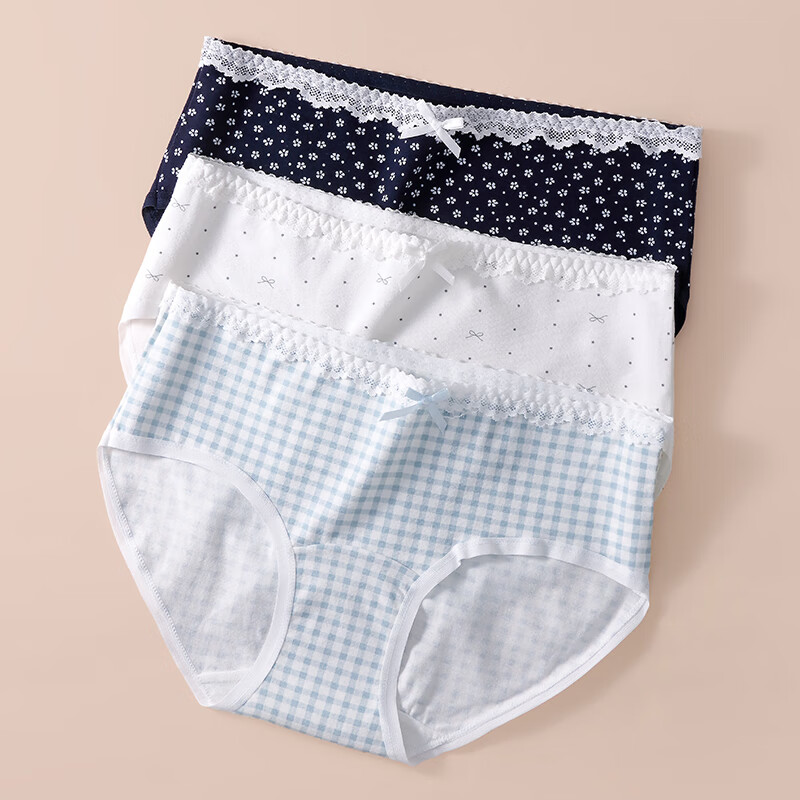 芬腾10条装丨纯棉内裤女100%棉7A抗菌全棉底裆-多款可选 【7A】F款随机颜色各2条,共 XL (纯棉款) (120-140斤)