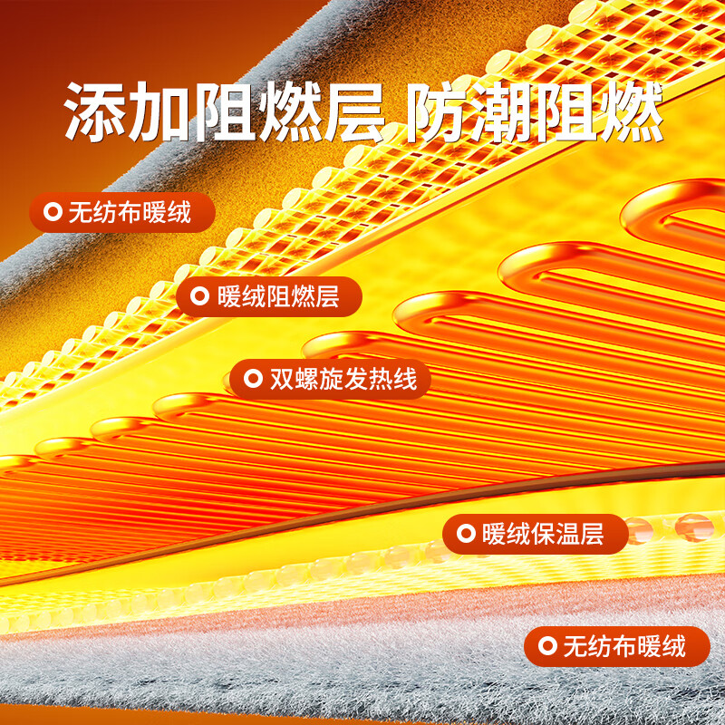 彩阳双人电热毯自动断电智能定时除螨分区控温加热垫加厚电褥子 4档定时除螨灰色 左右分区控温标准 180cm*150cm
