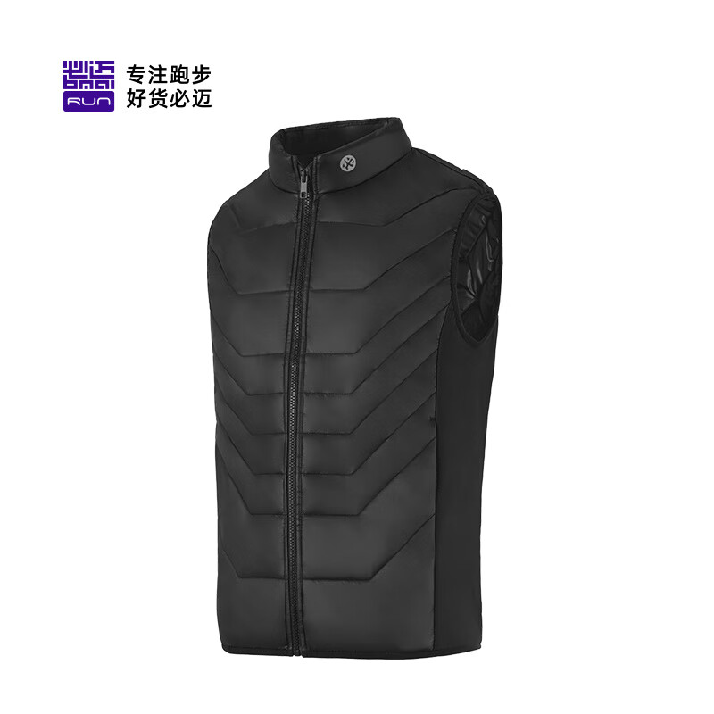 必迈户外跑步训练棉马甲轻量保暖坎肩男女休闲运动外套立领上衣 暗夜黑【男】 M