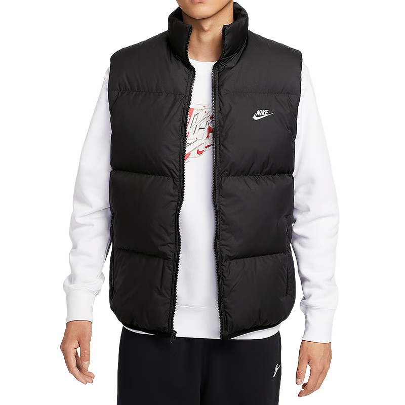 耐克（NIKE）羽绒马甲男装 2025冬季新款户外休闲运动服防寒保暖背心夹克外套 IB2978-010 XL