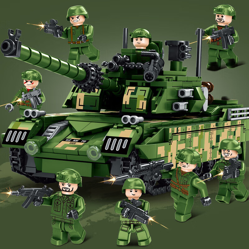 布鲁奇拼装模型99A坦克乐高积木6-12岁儿童玩具男孩女孩生日礼物8-12岁