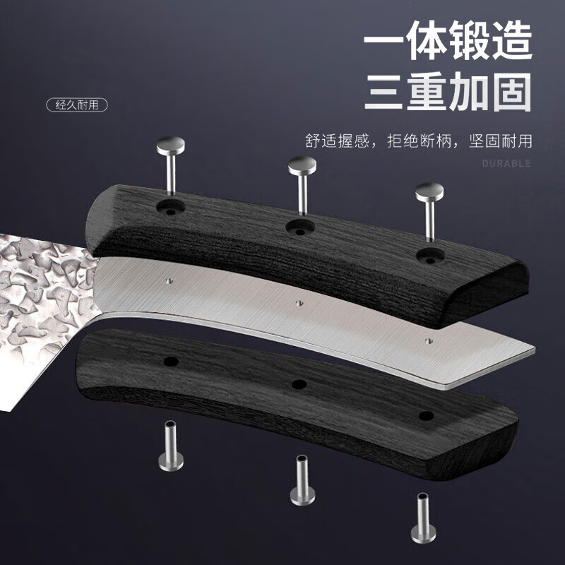 炊小丫【甄选直发】刀具菜刀切片刀锻打刀家用不锈钢砍骨刀厨房切菜刀厨 斩切多用·古法锻打款【基础款】