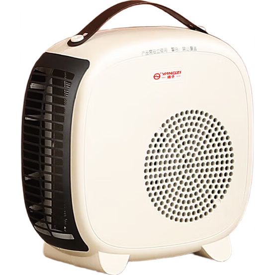 扬子取暖器家用暖风机电热取暖器桌面小型电暖器热风机电暖气节能省电小型电热烤火炉热风机 双温控-米白色 【升级款】