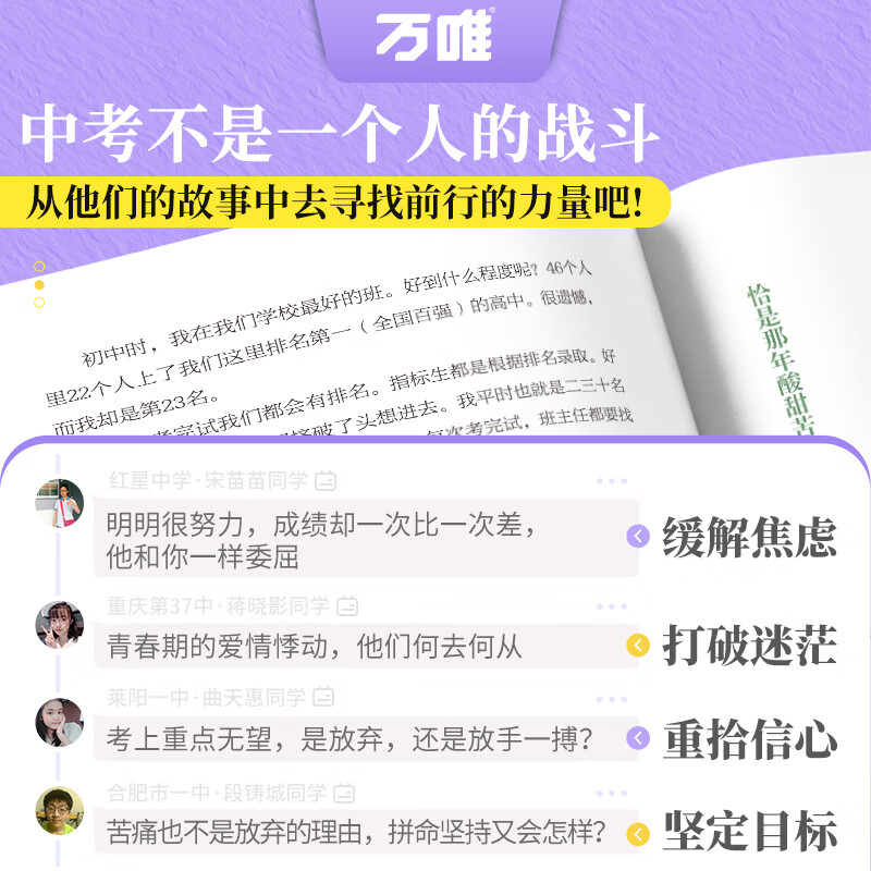 【官方正版】万唯中考这一年中学生阅读青春励志书籍初中课外读物高效学习方法逆袭高手七八九年级作文畅销万维教育真实中考故事陪伴篇+奋斗篇+成长篇 中考这一年【第2辑】