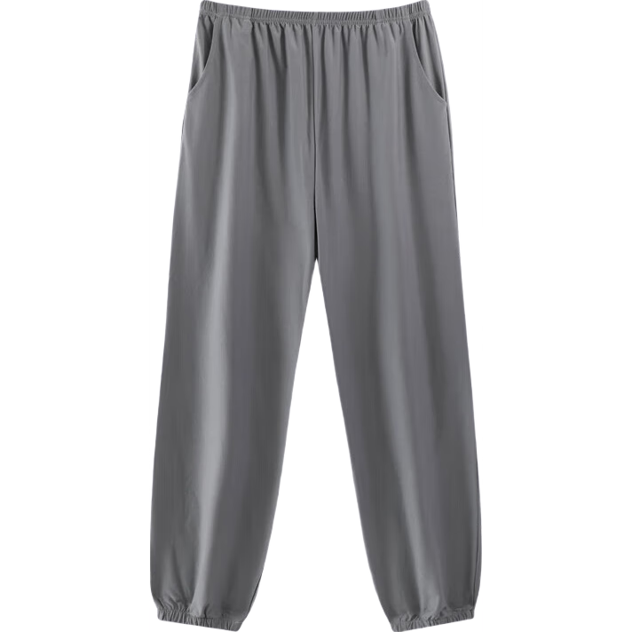 夏季男士睡裤休闲纯色舒适棉穿搭家居服束脚裤XMN-D302 XMN-D302中灰 XL (175) 【建议125-145斤】