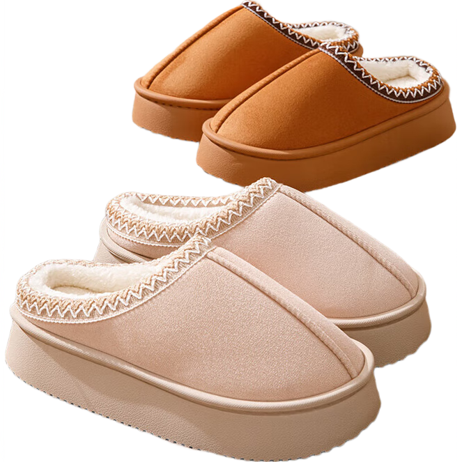 2025新款棉鞋秋冬季花边民族风时尚棉拖鞋女室内外穿百搭保暖鞋 6601-黄色 38 -39适合37-38