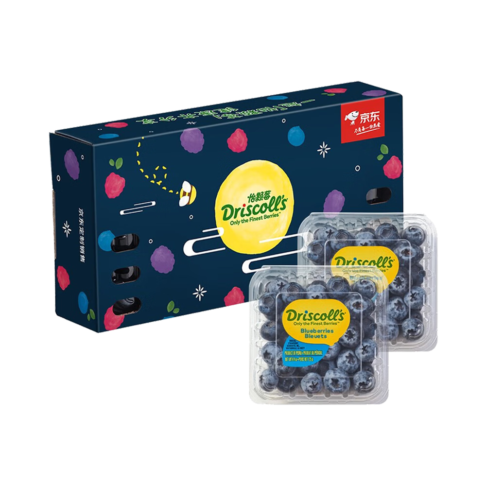 怡颗莓Driscoll's 秘鲁蓝莓中果6盒 14mm+ 125g/盒 新鲜水果 源头直发