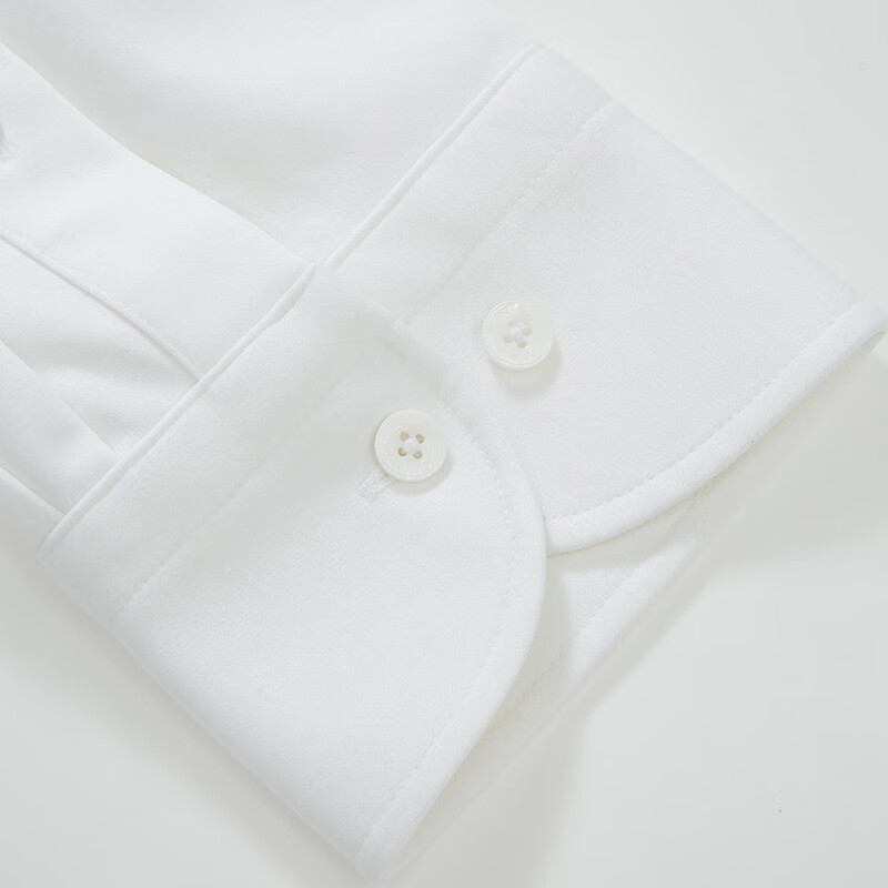 东博利尼【3A级抗菌衬衫】秋季新品羽绒蛋白衬衫男经典款纯色衬衣 白色 39