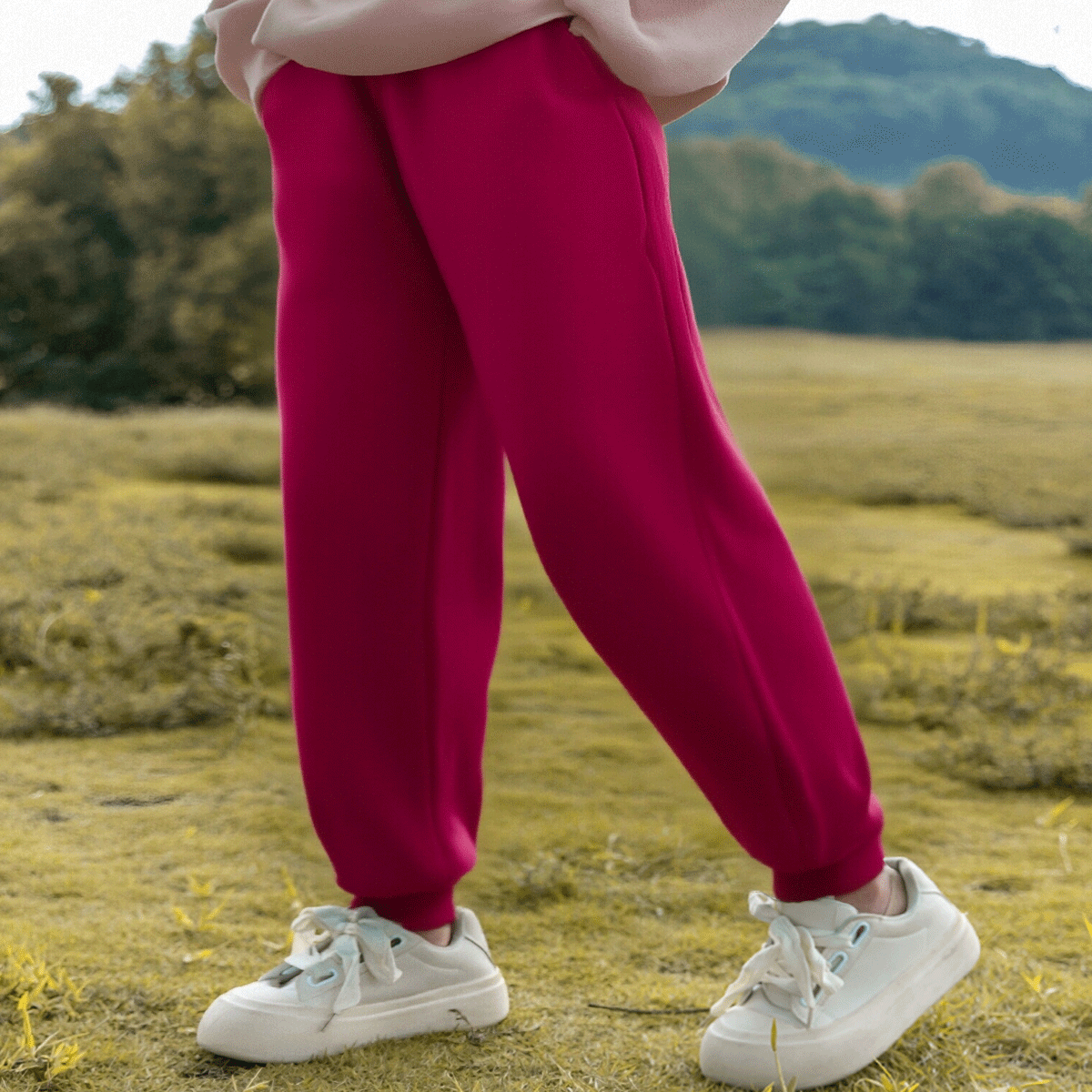 JEANSWEST CLUB童装卫衣卫裤新款秋季帅气男孩学生潮流休闲外穿帅气长袖运动装 秋季火龙果色卫裤【加固斜纹布面料】 160