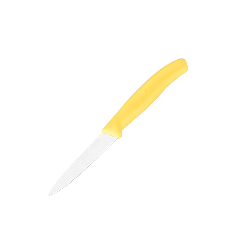維氏（VICTORINOX）瑞士原裝維氏水果刀家用鋒利不銹鋼多用尖頭削皮刀 平口黃色