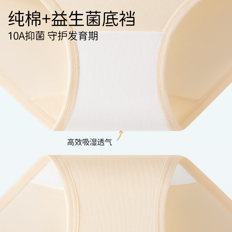 猫人(MiiOW)儿童内裤女童纯棉a类三角裤小女孩大童宝宝全棉短裤不夹屁屁 兔子组合三角裤 4条 110 (M) 建议体重20-30斤