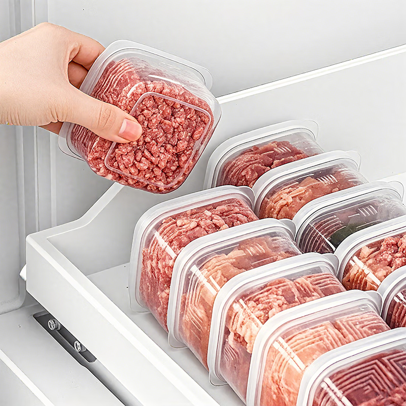 家の物语（KATEI STORY）日本冰箱冻肉分装盒食品级冷冻专用收纳盒小号保鲜盒密封分格盒子