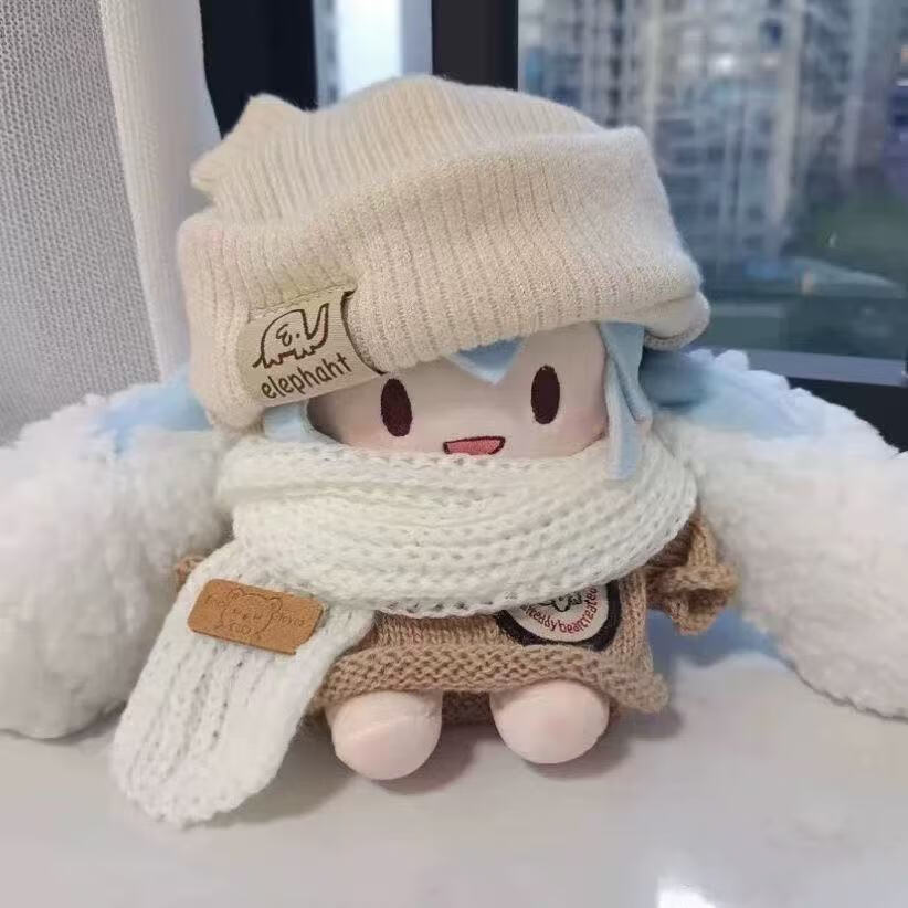 可换装15cm雪未来初音可爱棉花娃娃fufu毛绒公仔可换装玩偶礼物朝 雪无骨【15cm】+小象 15cm