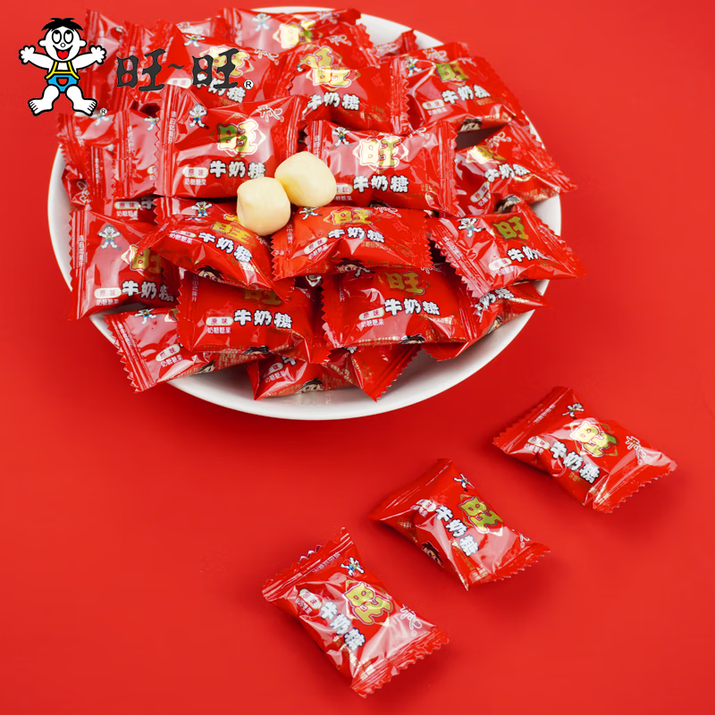 旺旺牛奶糖喜糖多口味糖果零食儿童原味婚庆软糖小吃招 400g【约120颗】 原味奶糖