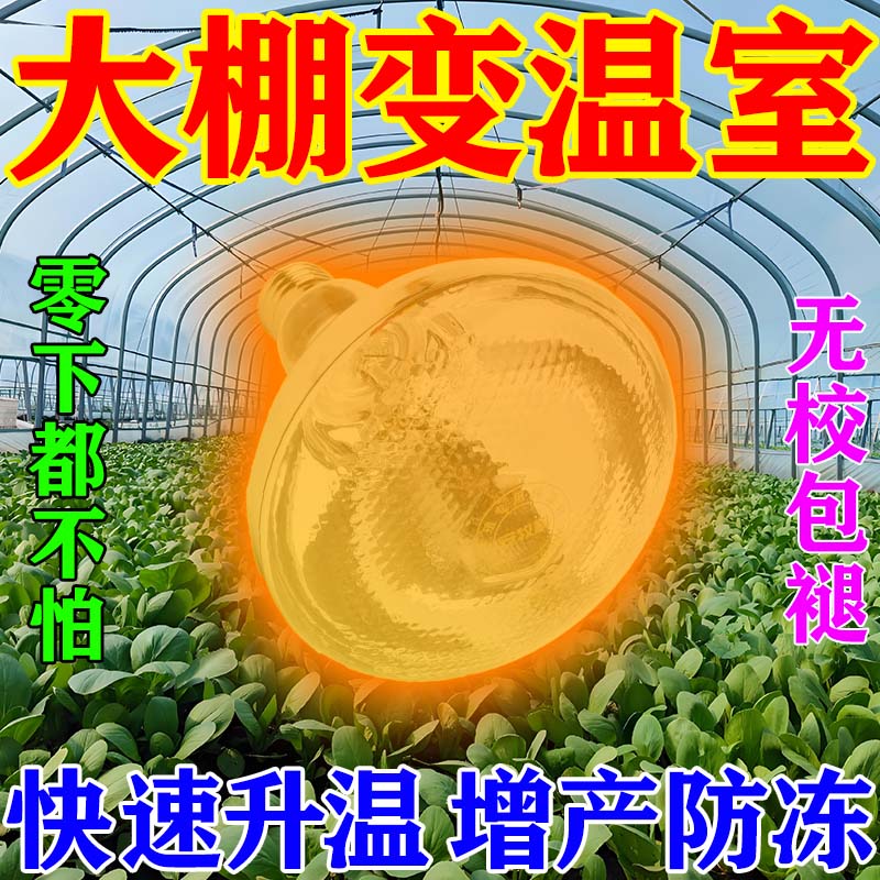 冬季大棚增温灯植物花卉蔬菜防冻保暖加热专用取暖灯蓄电升温神器