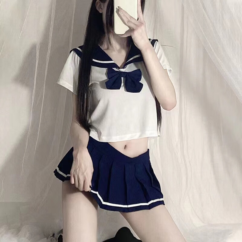夜酥情趣内衣日系体操服少女学妹装校园制服显瘦泳衣纯 日系蝴蝶结性感网红风 黑 均码