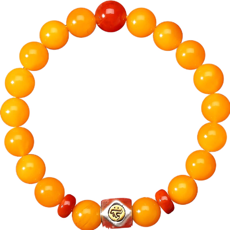 祥禎福珠寶（XIANGZHENFU JEWELRY）12十二生肖屬虎豬猴鼠兔八大佛蜜蠟手串手鏈龍年配飾新年禮物 屬牛/虎 虛空臧普薩