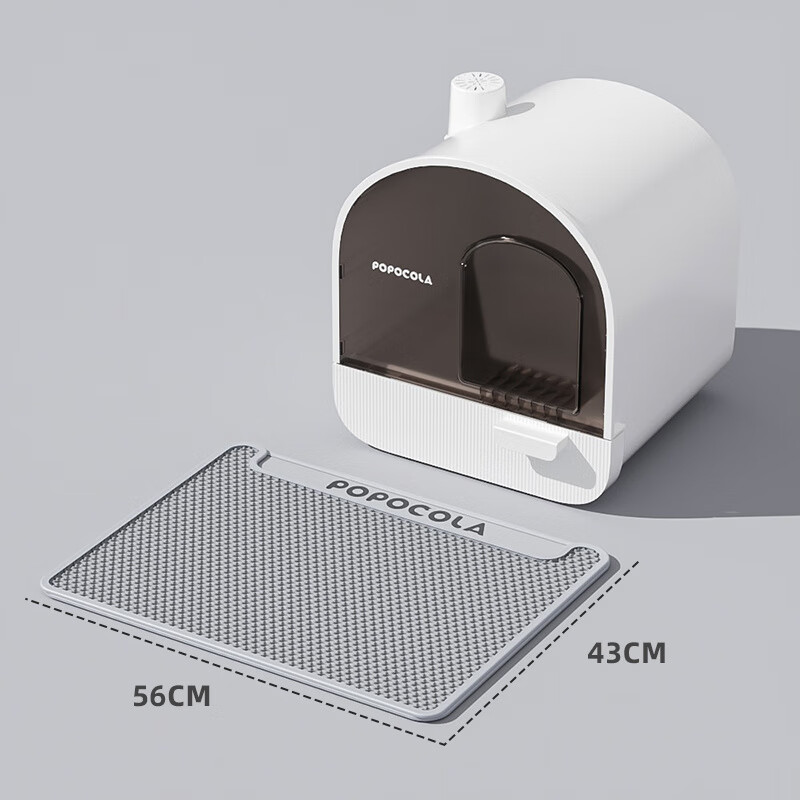POPOCOLA貓砂盆全封閉防臭除臭防外濺網(wǎng)紅屎盆幼貓咪廁所超大號(hào)特大抽屜式 貓砂盆+雙層貓砂墊
