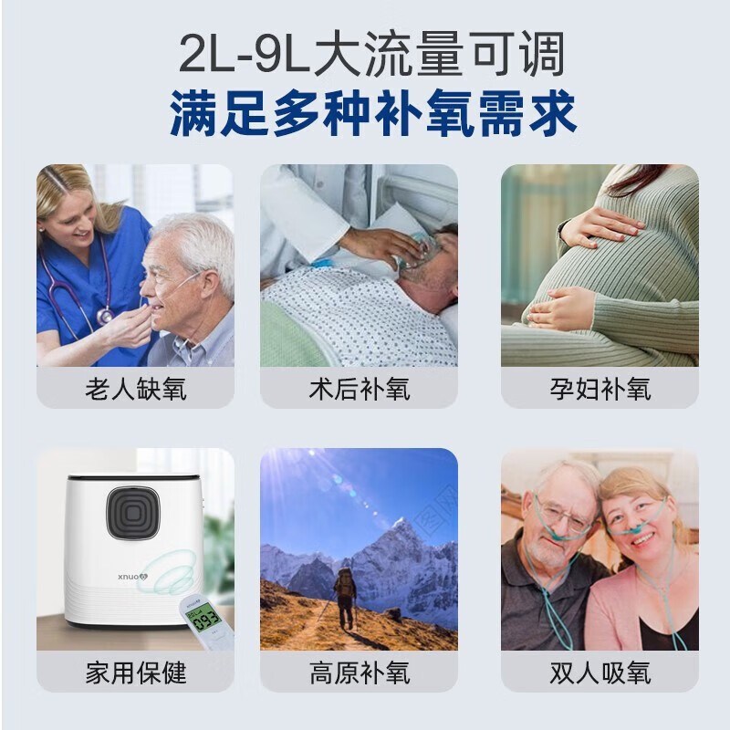 心諾醫(yī)用5L制氧機(jī)老人孕婦氧氣家用霧化吸氧孕婦氧氣機(jī)家庭吸氧機(jī) 醫(yī) 旗艦M9尊享5L+雙人吸氧帶霧化