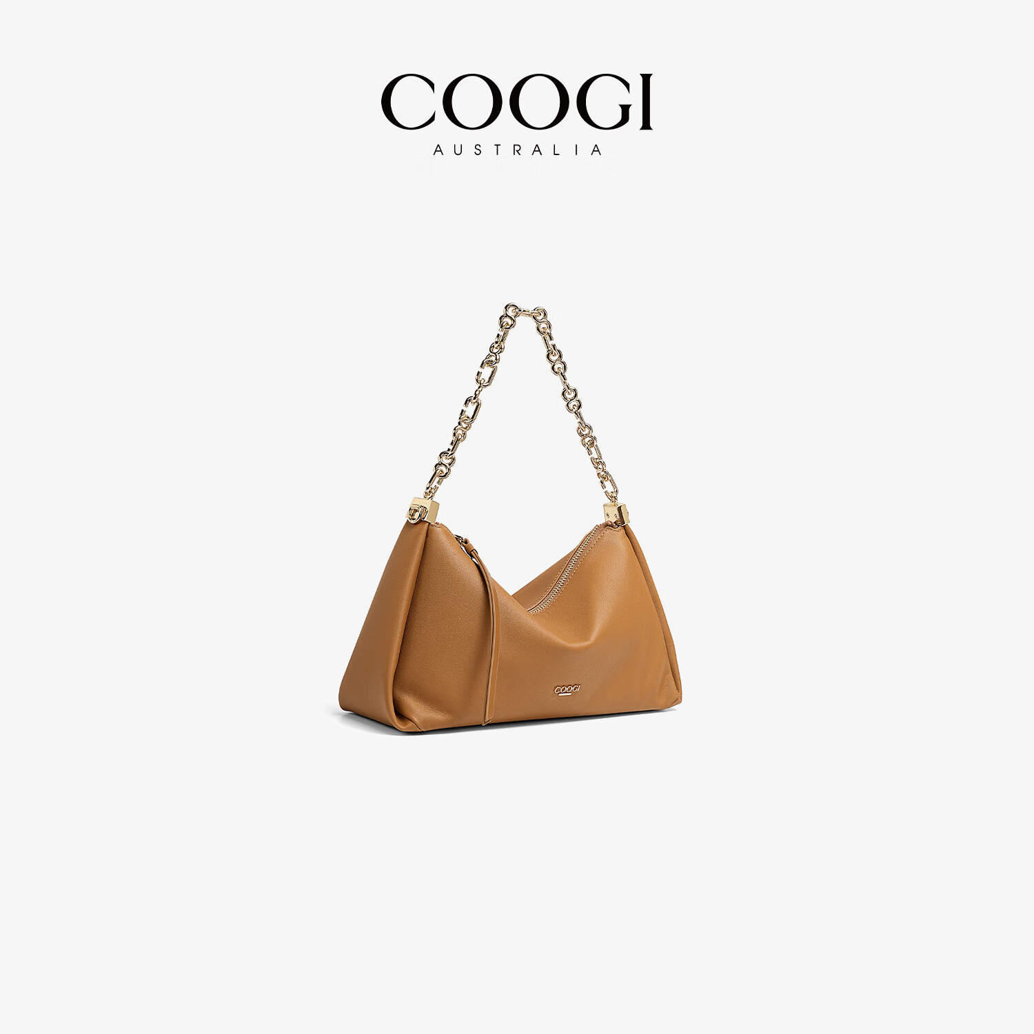 COOGI包包女包奢侈品牌2025新款女单肩斜挎包圣诞节礼物送女友老婆  棕色 26*12*17CM
