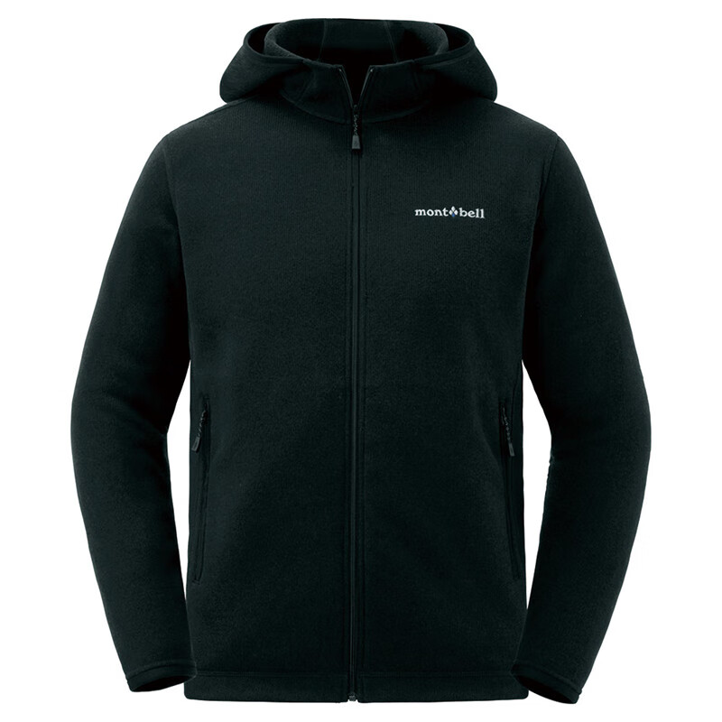 MO EYESmontbell日本蒙贝欧户外秋冬季中厚款保暖连帽抓绒衣男款外套开衫 男款--BK黑色--1106589 S