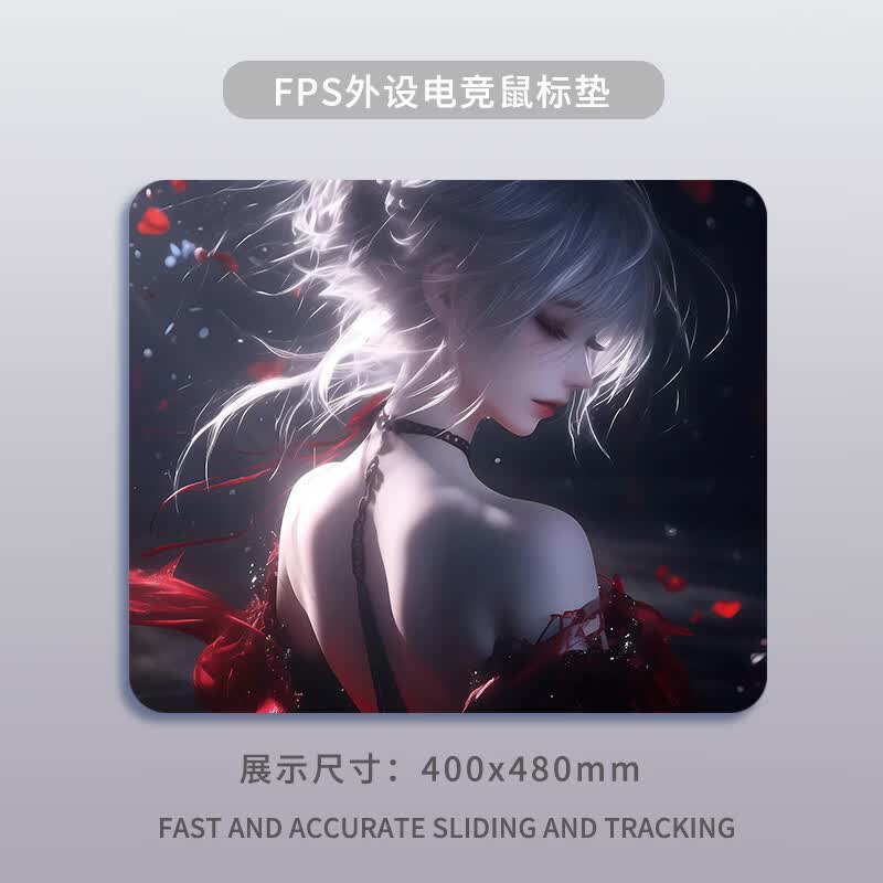 星泽纪游戏鼠标垫电竞大号加厚动漫二次元女FPS细面防滑创意桌垫锁边办公小号男生护腕家用定制滑鼠垫 GR669【细面亲肤锁边】 360x300x4mm